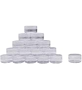 Healthcom New, Empty, Clear, 10 Gram Plastic Pot Jars, Cosmetic Containers for Eyshadow Makeup Na...