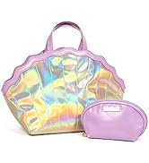 Glimmer Wish Mermaid Selfcare Keepall and Purple Pearl Pouch, Rainbow Travel Bag, Small Cosmetic ...