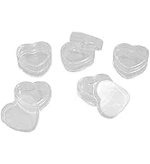 Healthcom 100Pcs 4ml Empty Plastic Cosmetic New Clear Refillable Plastic Heart Shape Pot Jars Bot...