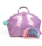 Glimmer Wish Mermaid Overnight Bag and Shell Cosmetic Bag, Large Travel Duffel Bag for Girls, Rai...