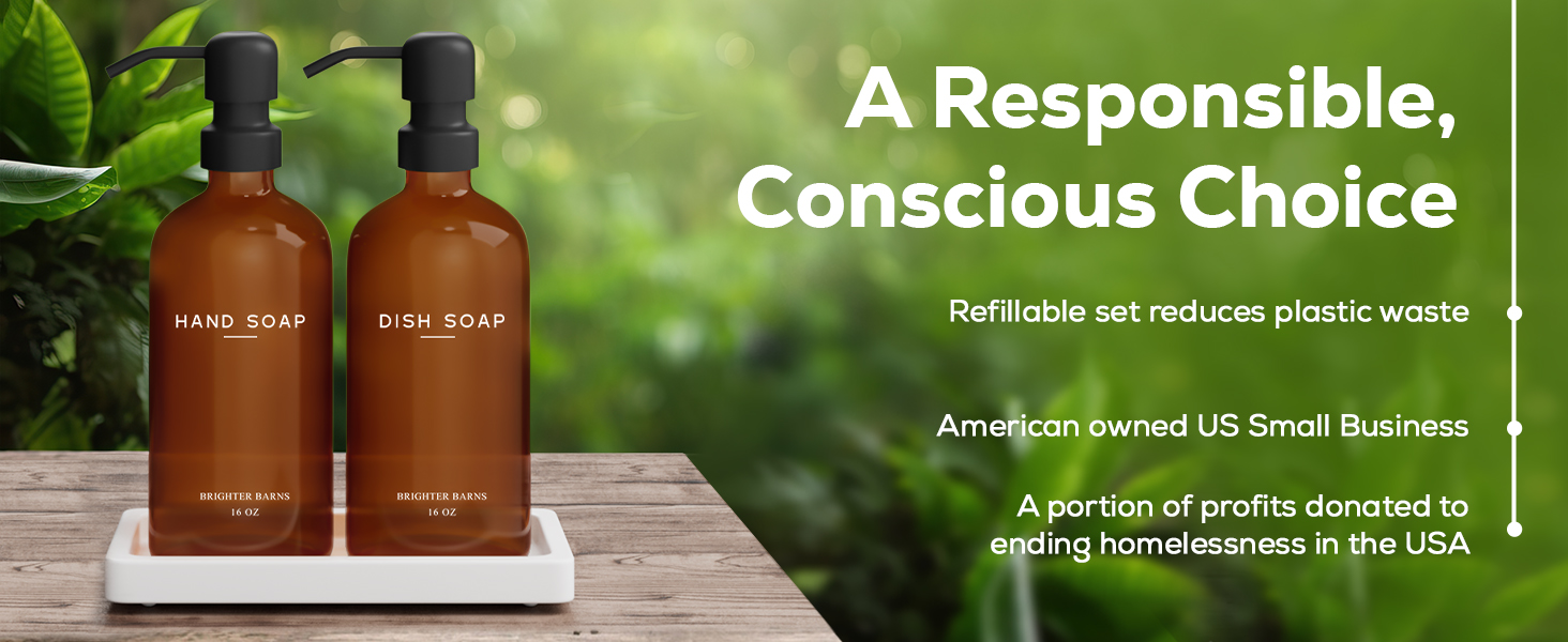 Responsible Conscious Choice - Luxury Soap Dispenser Set (Amber)