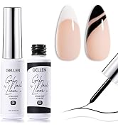 GELLEN 2 Pcs 10ml Black White Liner Gel Nail Polish, Classic Soak off Nail Lamp Nail Art Paint Ge...