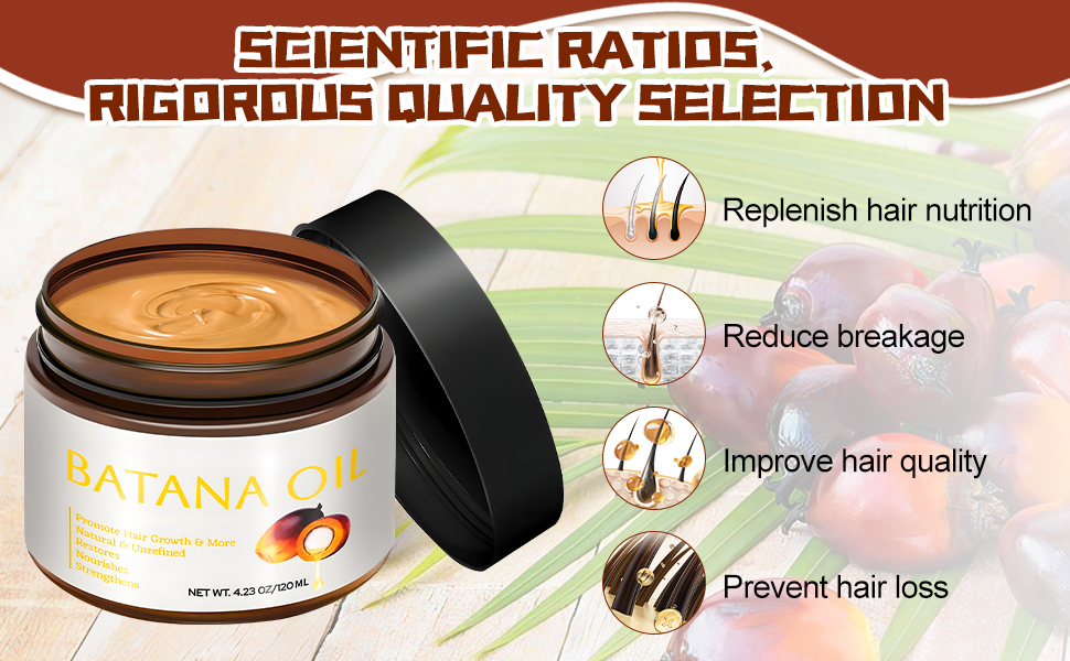 Raw Batana Oil for Hair Growth, 100% Natural Unrefined & Organic Hair Growth Oil