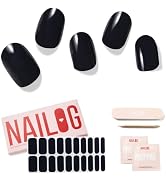 NAILOG Semi Cured Nail Strips (20 Extra Long Gel Nail Strips) │ Glossy & Long Lasting Nail Polish...