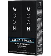 MOON Charcoal Whitening Stain Removal Toothpaste, Fluoride-Free, Lunar Peppermint Flavor for Fres...