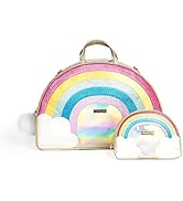 Glimmer Wish Unicorn Rainbow Overnight Bag and Cosmetic Bag, Large Travel Duffel Bag for Girls, R...