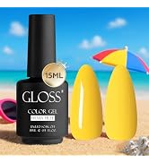 GLOSS Gel Nail Polish | Canary Yellow 15 ml 1 pcs - HEMA Free Nail Polish, Yellow Soak Off UV LED...