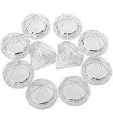 Healthcom 50 PCS 5 Gram Diamond shaped Clear Jars Empty Refillable Cosmetic Sample Jars Makeup Pl...