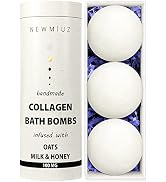 Creamy Collagen Bubble Bath Bombs Infused with Oatmeal Milk & Honey Essential Luxurious Bath Addi...