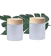 Healthcom 2 Pcs 100 Grams/100 ML Empty Glass Jars Frosted Glass Cosmetic Cream Jar Bottles Pot Wo...
