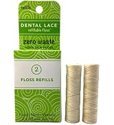 Dental Lace Woven Dental Floss, Silk Floss with Natural Mint Flavor - 2 Floss Refil...
