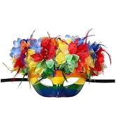 Vtrem Couples Carnival Colorful Mask: Rainbow Venetian Party Masquerade Mask Mardi Gras Halloween...