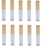 Healthcom 10 Pcs 7ml Square Plastic Lip Gloss Tubes Vials with Mirror LED Light Lip Glaze Tube Bo...