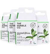 The Humble Co. Dental Floss (4pack) - Vegan, Waxed Dental Floss with Xylitol, 55 Yards of Adult a...