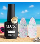 GLOSS Gel Nail Polish | Chunki Pink 15ml 1 pcs - HEMA Free Gel Polish, Pink Soak Off UV LED Gel P...