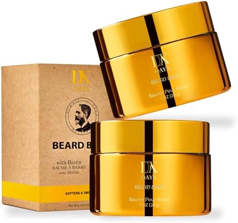 Beard Balm for Black Men: Beard Butter w/Biotin & Shea Butter, Hydrates Smoothens Softens & Thickens Facial Hair, Natural Ingredients for All (1 oz (Pack of 2), Rosemary & Coconut Oil)