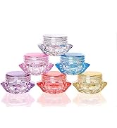 Healthcom 50 Pcs 5 Gram/5 ML Cosmetic Sample Empty Container Plastic Clear Cosmetic Pot Jars with...
