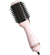 FoxyBae Blowout Hair Dryer Brush 75mm - Ceramic Tourmaline Hot Air Brush for Styling, Curling, an...