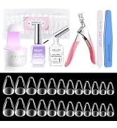 Gellen Gel x Nail Kit Nail Extension Set, 504Pcs Short Almond Soft Gel Nail Tips, 7 in 1 UV Nail ...