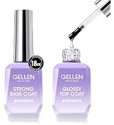 Gellen Gel Top and Base Coat 2 Pcs 18ml Ultra Base and Top Coat Set No Wipe Soak Off Glossy Top C...
