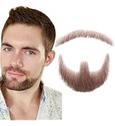 Fake Beard Fake Mustache Human Hair Full Hand Tied Lace Facial Hair Black Goatee Beard Festival C...