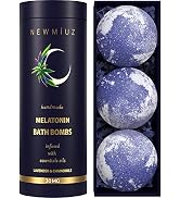 Sleep Melatonin Bath Bombs Lavender Chamomile Essential Oils Calming Natural Bubble Bath Shower F...