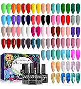45 PCS Gel Nail Polish Kit- Gel Nail Kit with 42 Colors Gel polish Set Nail Polish Set Green Blue...