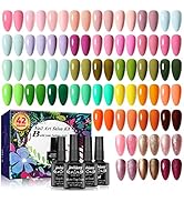 JEWHITENY 45Pcs Gel Nail Polish Set, 42 colors 7ml Gel Polish Soak Off Nude Green Purple Orange G...