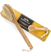 Dry Brushing Body Brush for Dry Skin Brushing & Exfoliating with 100% Natural Boar Bristles & Lon...