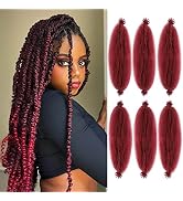 Marley Twist Braiding Hair 16 Inch 6 Packs Pre-separated Springy Afro Twist HairMarley Hair for F...