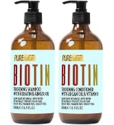 Biotin Shampoo and Conditioner ​Set - ​Sulfate Free Deep Treatment ​with​ Morrocan Argan Oil - ​H...