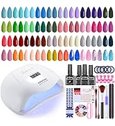 JEWHITENY 43PCS Gel Nail Polish Kit with UV Light 120W LED Nail Lamp 40 Colors Gel Nail Polish Se...