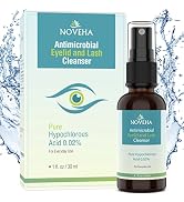 NOVEHA Antimicrobial Eyelid and Lash Cleanser - Fast Acting Soothing Formula, Effective Relief fr...