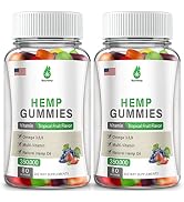 2 Pack Organic Hemp Gummies 350,000 Extra Strengthen High Potency with Pure Hemp Oil Extract Vega...