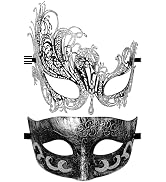 Vtrem Vintage Couples Masquerade Masks: Mardi Gras Venetian Party Mask Halloween Ball Prom Costum...
