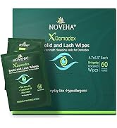 NOVEHA Demodex Eyelid & Lash Wipes | Box Of 60 Individually Wrapped Extra Strength Cleansing Eyel...
