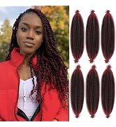 Afro Twist Hair 12 Inch 6 Packs, Springy Afro Twist Hair Pre Fluffed Spring Twist Hair Pre Stretc...