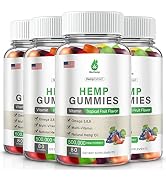 4 Pack Organic Hemp Gummies 500,000 Extra Strengthen High Potency with Pure Hemp Oil Extract Vega...