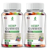 2 Pack Organic Hemp Gummies 3000 Extra Strengthen High Potency with Pure Hemp Oil Extract Vegan E...