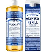 Dr. Bronner's Pure-Castile Liquid Magic Soap Bottle & Refill Carton - Made with Regenerative Orga...