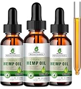 MaxHemp Hemp Oil (3 Pack) - 100% Natural Hemp Drops Tincture -C02 Extraction, Organic Hemp Oils w...