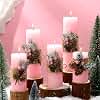 Conelist 5 Pcs Christmas Pillar Candle 5 Size Pillar Handmade Soy Wax Candles Holiday Decor Gift for Bedroom Bathroom Indoor Outdoor Home Dinner Party Decoration