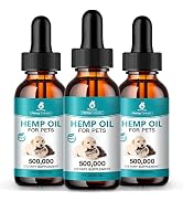 Hemp Oil for Cats and Dogs (3 Packs) Pet Hemp Drops Helps Anxiety Stress Pain Holistic Inflammati...
