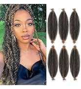 Afro Twist Hair Springy Afro Twist Hair 16 Inch 6 Packs Pre Fluffed Spring Twist Hair Pre Stretch...