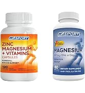 High Absorption Zinc and Magnesium (60 Count) Bundle - Magnesium for Leg Cramps and Sore Muscles ...