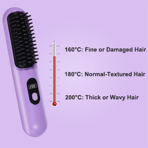 Cordless Hair Straightener Brush Mini Portable Straightening Brush for Travel Hot Comb Straightener