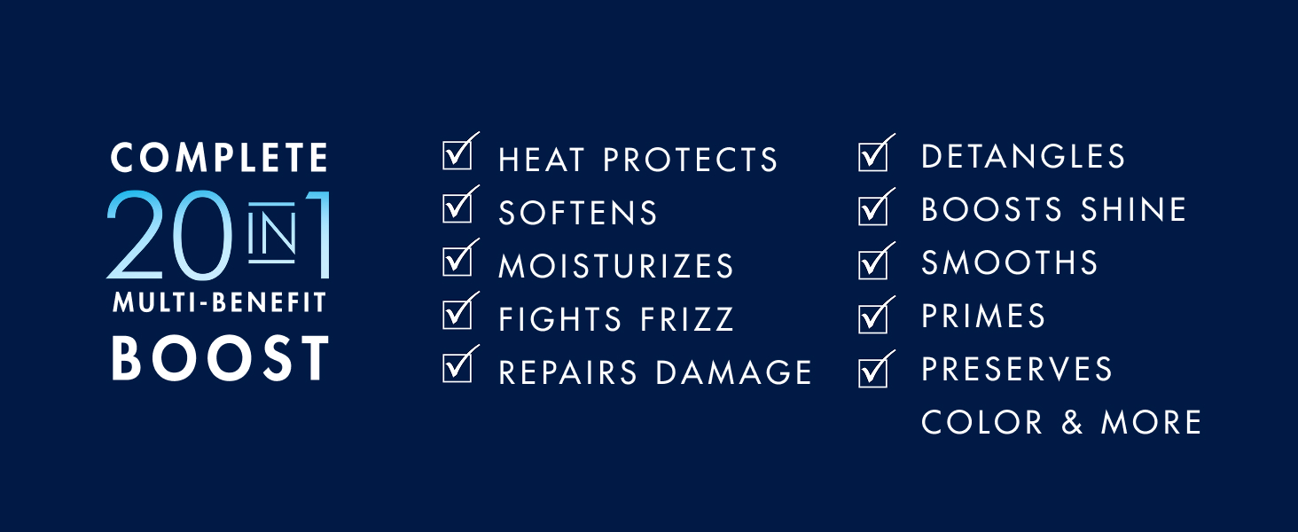 A ten-items benefits list of using the Complete 20-In-1 Multi-Benefit Boost.