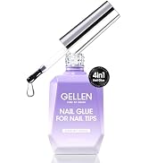 Gellen 4 in 1 Nail Glue for Nail Tips, 18ML Nail Gel Glue for Soft Gel Nails Tips and Clear Press...