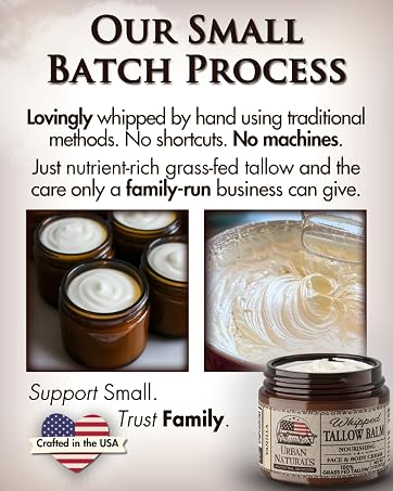 family owned tallow balm whipped small batches grass fed beef tallow with no artificial additives