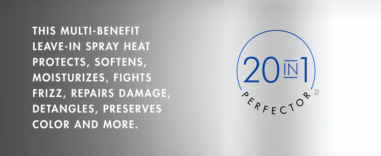 20-In-1 Perfector logo next to text explaining the benefits of the Leave-In Spray.